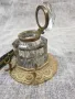 Старинна мастилница от кристално стъкло и месинг, снимка 3