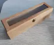 Дървена кутия за вино със стъкло , снимка 1