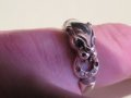  стар сребърен пръстен с животинче и камъни - красота за твоята ръка, снимка 1 - Пръстени - 36844356