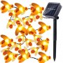 Градински декроративни лампи гирлянди със соларен панел пчелички - код 3702, снимка 1 - Соларни лампи - 37040394