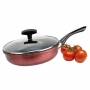 Дълбок тиган с капак Rosberg, Ø 22/26/28 см, Мраморно покритие, Индукция, Бордо меланж, снимка 3