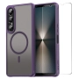 ENKAY HAT PRINCE За Sony Xperia 1 VII Магнитен Капак + 9H Стъклен Протектор | Magsafe | Матов [Черен, снимка 4
