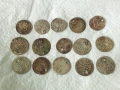 Лот сребърни монети 15 броя продупчени за носия забрадка престилка 46149, снимка 4