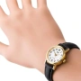 Дамски часовник Casio, черна кожена каишка, златен безел, LTP-1095Q-7B, снимка 7