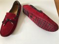 IZAC 41 червени мокасини естествена кожа ръчна изработка, снимка 3