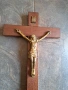 кръст разпятие Исус Христос дъб и бронз 32/3, снимка 3
