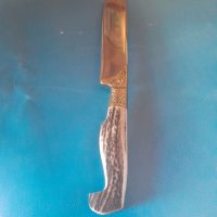 Ловен нож с дръжк от еленов рог и бронз, снимка 2 - Ножове - 38390711