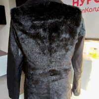 Дамско палто с косъм и кожа, снимка 3 - Палта, манта - 38657389