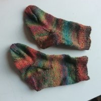 раирани шарени плетени чорапи ходило 14, конч 15, снимка 2 - Чорапи - 39306755