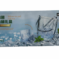 Комплект от деликатно стъкло,6 чаши и купа за лед с удобни щипки, снимка 9 - Чаши - 44926491