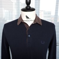 Fred Perry Men`s Casual Polo Shirt -мъжка тъмно-синя поло блуза  размер S, снимка 2 - Блузи - 44242923