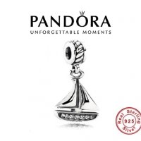 Талисман Pandora 925 Sailboat Travel Ocean Sterling Silver, снимка 1 - Гривни - 39495094