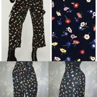 Zara M-Пола- панталон с флорален принт висока талия , снимка 2 - Поли - 40345640