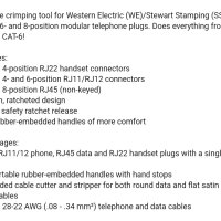 Кримпващи клещи Paladin AMP/Tyco телефонни клещи, снимка 5 - Клещи - 40546140