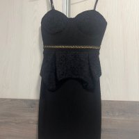 Черна къса рокля размер S, снимка 1 - Рокли - 42864657