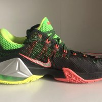 Nike LeBron 12 Low Remix Sneaker sz 10 Black/Metallic Silver-Green 724557-003, снимка 5 - Кецове - 38837819