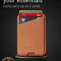 Изцяло кожен портфейл MagSafe Mujjo за iPhone Magsafe Wallet, Apple, снимка 4 - Калъфи, кейсове - 42092304
