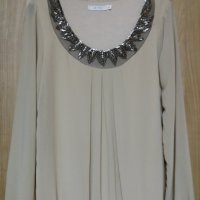 УНИКАЛНО КРАСИВА риза/блуза с обшито със синци и сребристи камъчета деколте, снимка 1 - Ризи - 42835788