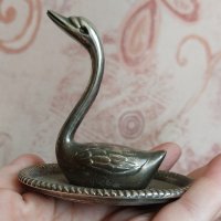 Лебед - поставка за пръстени, фигура, птица, снимка 4 - Статуетки - 42302821