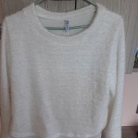 Дамска бяла блуза с дълъг ръкав от полиестер и коприна. Размер  М., снимка 1 - Блузи с дълъг ръкав и пуловери - 37438983