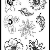 6 цветя и листа силиконов гумен печат декор бисквитки фондан Scrapbooking, снимка 1 - Форми - 42285615