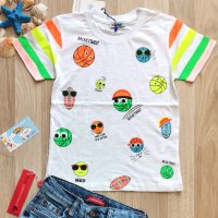 Тениска емоджи 🏀🥎⚾, снимка 2 - Детски тениски и потници - 29120111