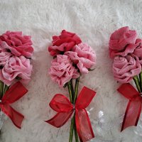 Ръчно изработени рози, снимка 3 - Декорация за дома - 35319141