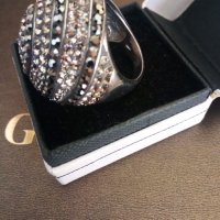 Уникален огромен сребърен пръстен със Сваровски кристали , снимка 4 - Пръстени - 30538197