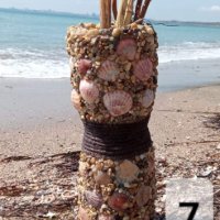 Ръчно изработени вази с натурал. морски материали , снимка 8 - Вази - 40620577