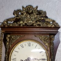 Часовник с дървен корпус и месингови орнаменти, снимка 5 - Антикварни и старинни предмети - 29869050