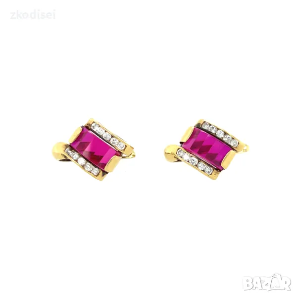 Златни обеци с рубини 5,34 гр.14кр. проба:585 модел:23979-2, снимка 1