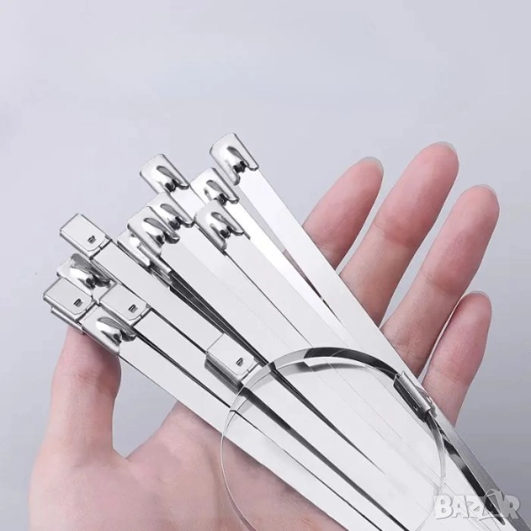 Метални скоби за термолента кабели тръби 50 броя, снимка 1