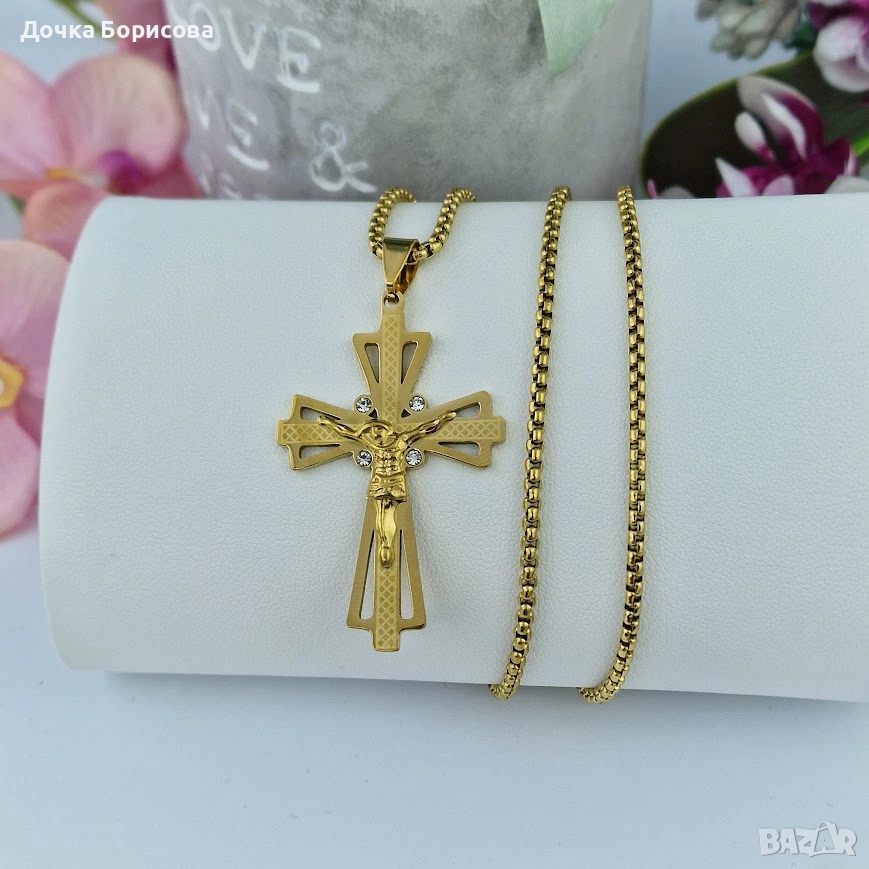 Classic Gold Cross- златисто колие , снимка 1