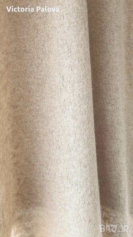 Голям кашмирен шал  BARTOLINI ITALY- топъл пясъчен беж 220/85см, снимка 1