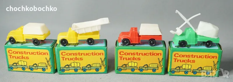 4 Стари Соц.Играчки фигурки играчки Камиончета строителна техника, снимка 1