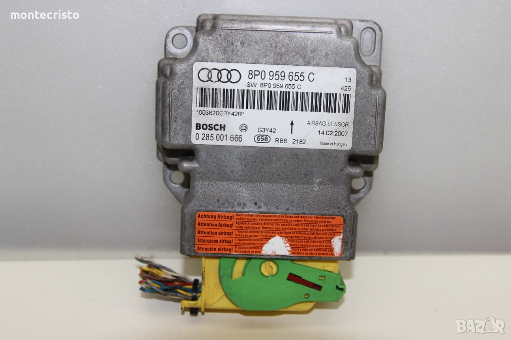 Централа airbag Audi A3 8P (2003-2012г.) 8P0959655C / 8P0 959 655 C / 0285001666 / 0 285 001 666, снимка 1