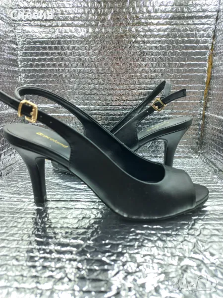 Дамски летни обувки на ток, естествена кожа, черни, Graceland, купени от Deichmann, N 36, снимка 1