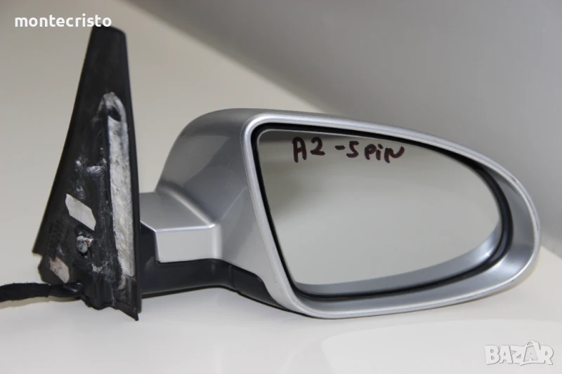 Дясно електрическо огледало Audi A2 (2000-2005г.) 5 пина 🎨Цвят: Светло сив, снимка 1