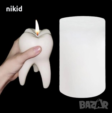 3D Голям зъб корен мъдрец силиконов молд форма цилиндър шоколад гипс свещ декор, снимка 1