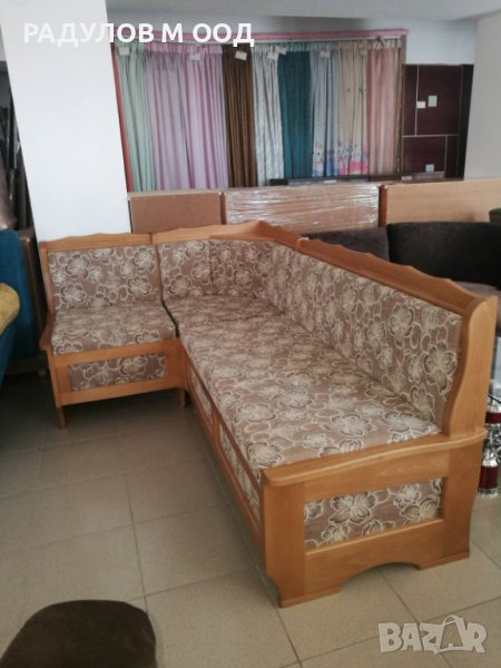 по поръчка с избор на дамаска: Кухненски ъгъл разтегателен масив Класик Размери 195/124/ 83 см, снимка 1