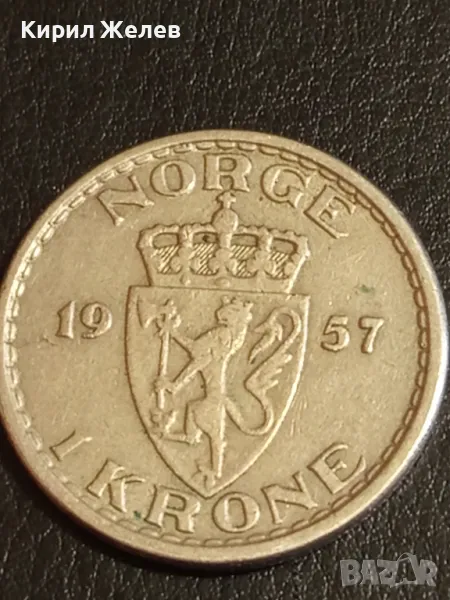 Стара монета 1 крона 1957г. Норвегия рядка за КОЛЕКЦИЯ ДЕКОРАЦИЯ 49539, снимка 1