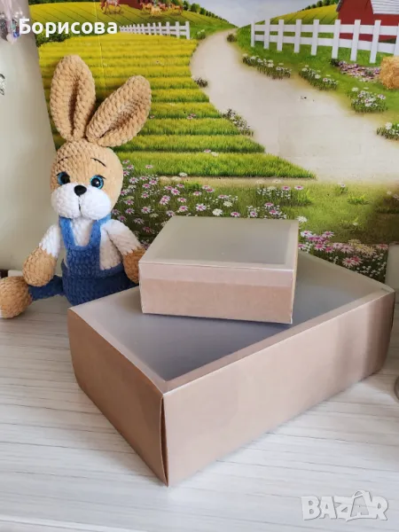 Кутия картонена с PVC прозрачен  капак  , опаковъчна кутия , снимка 1