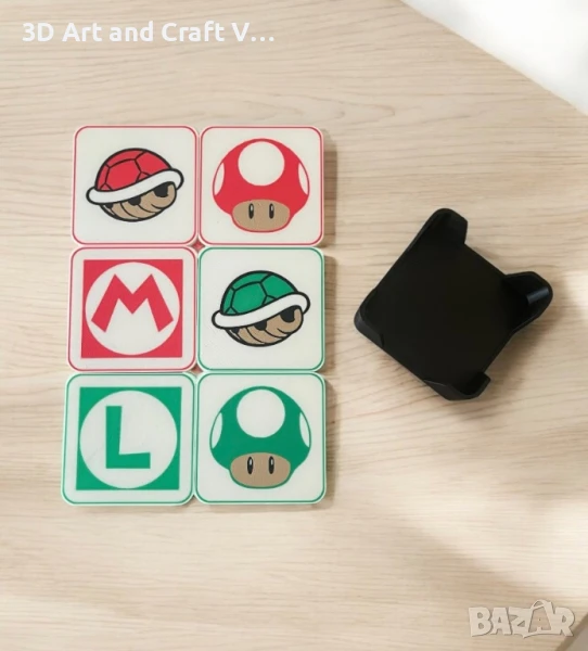 Комплект 6 броя подложки за чаши (coaster) Super Mario/ Luigi сет 🍄, снимка 1