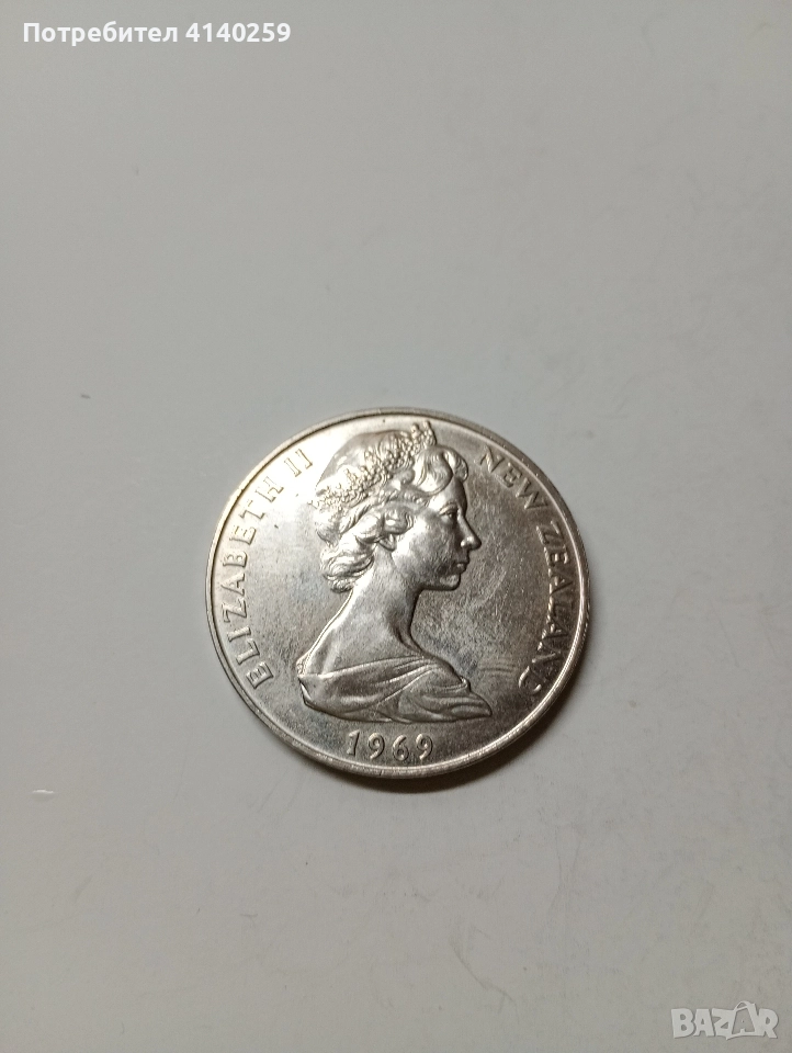 НОВА ЗЕЛАНДИЯ МОНЕТА 1 ДОЛАР 1969 Г , снимка 1