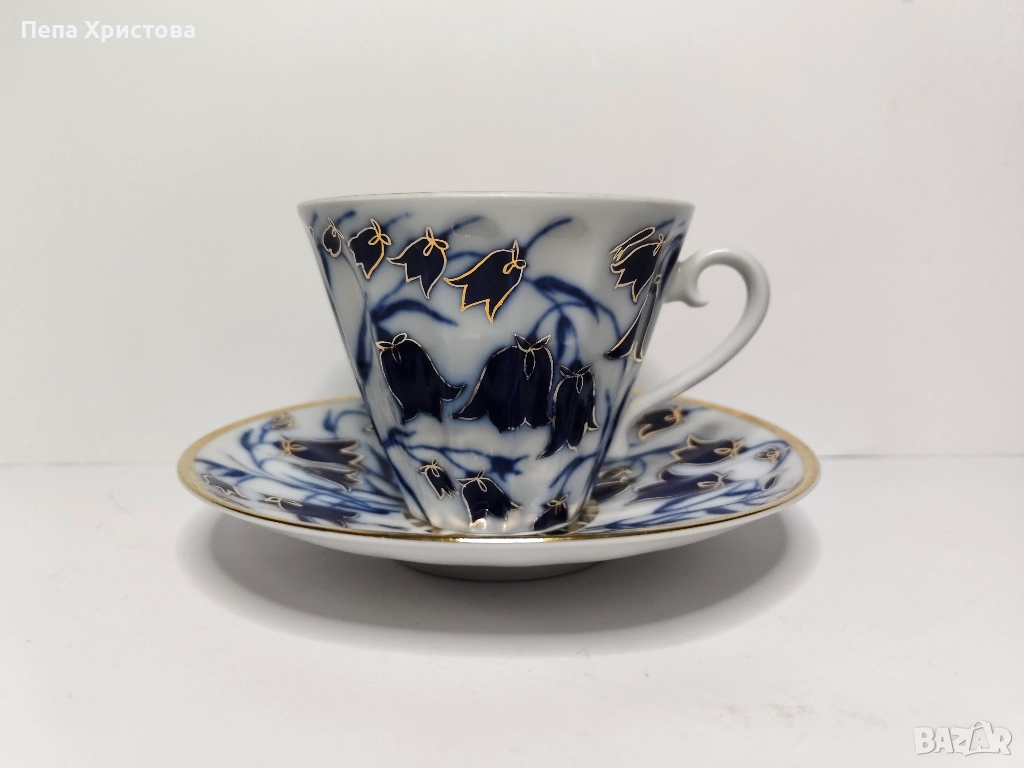 Чаша за чай от съветски порцелан ЛФЗ, снимка 1