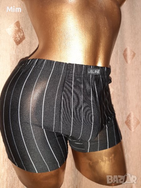 JILINE M Черна мъжка боксерка на бяло райе , снимка 1