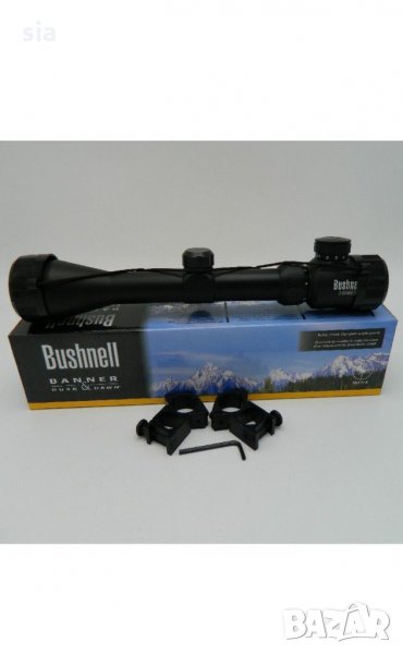 Оптичен прицел Bushnell 3-9х40 с монтажни скоби, черен, снимка 1