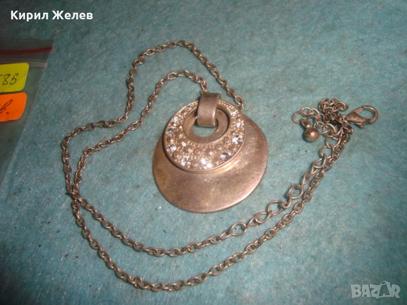 ПОСРЕБРЕН БЕЛ ЕПОК СТИЛ МЕДАЛЬОН с ИНКРУСТИРАНИ ЦИРКОНИ 8585, снимка 1