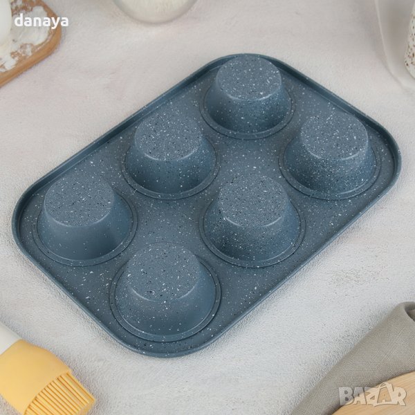 1307 Метална форма за мъфини “Мрамор”, снимка 1