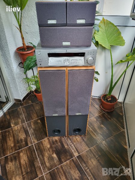 Ресивър Sony STR-DE475 с 5 броя тонколони, снимка 1